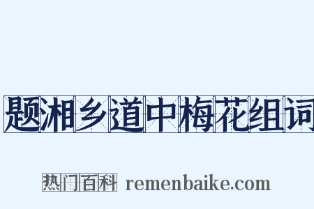 题湘乡道中梅花组词是什么意思的图片